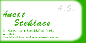 anett steklacs business card